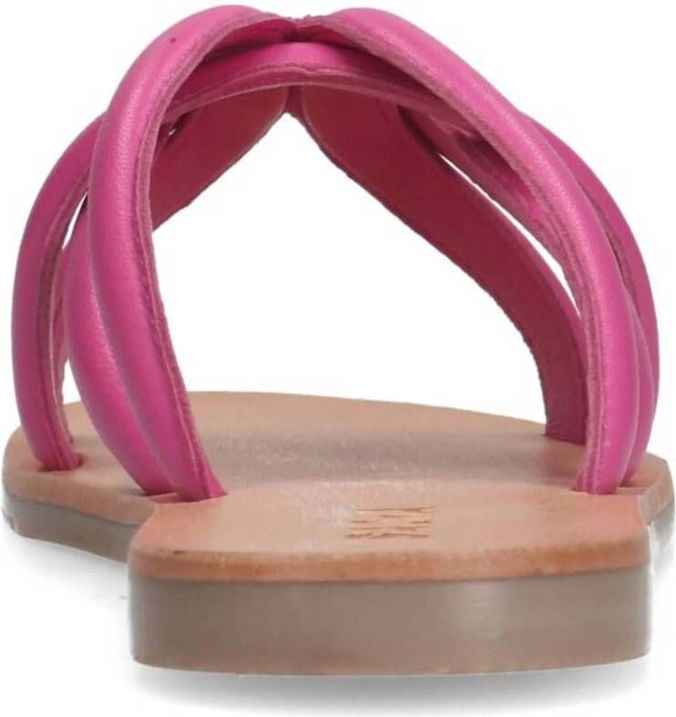 Sacha leren slippers roze