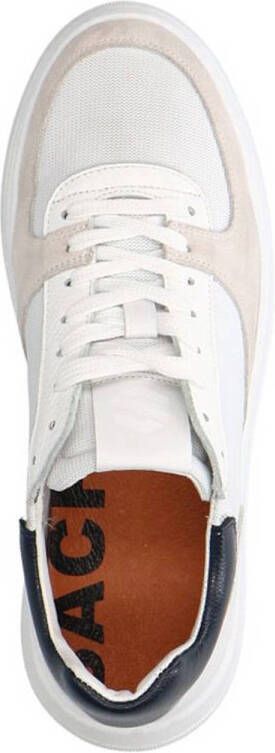 Sacha leren sneakers wit beige blauw