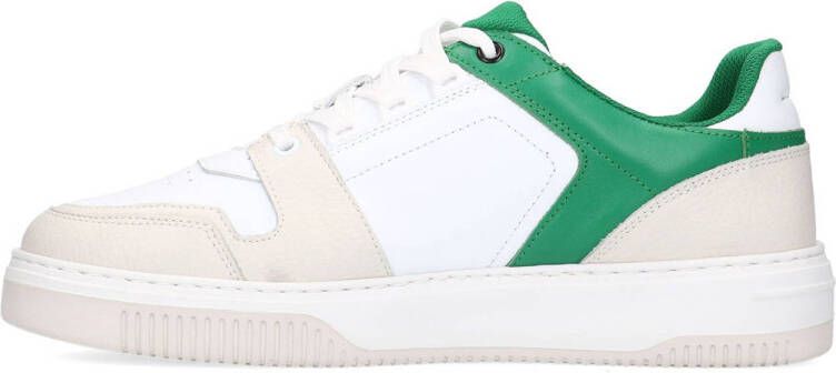 Sacha leren sneakers wit groen