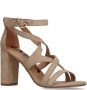 Sacha Dames Beige opengewerkte sandalen met hak - Thumbnail 3