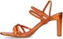 Sacha Dames Oranje metallic hak sandalen met bandjes - Thumbnail 3