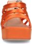 Sacha Dames Oranje satin sandalen met plateau hak - Thumbnail 3