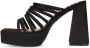 Sacha Dames Zwarte satin sandalen met plateau hak - Thumbnail 3