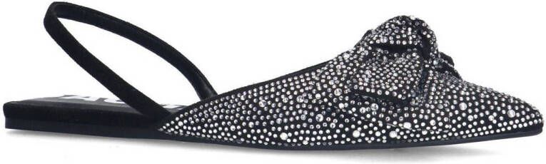 Sacha slingback ballerina's zwart met strass