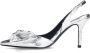 Sacha Dames Zilveren metallic slingback pumps met strik - Thumbnail 4