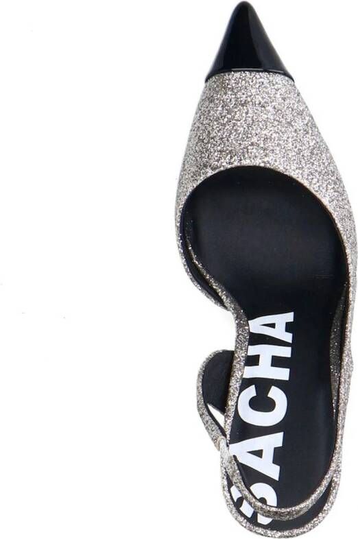 Sacha slingback pumps zilver zwart