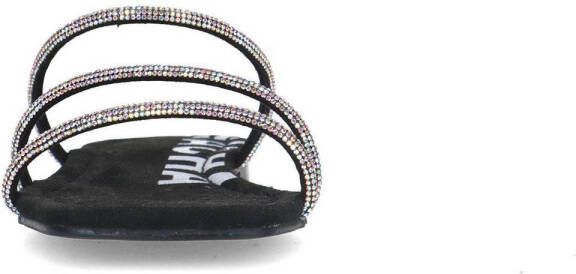 Sacha slippers met strass zwart