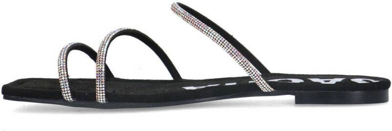 Sacha slippers met strass zwart