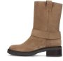 Sacha Dames Taupe biker enkelboots met zilverkleurige buckle - Thumbnail 2