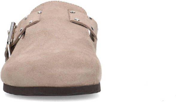 Sacha suède clogs met studs beige