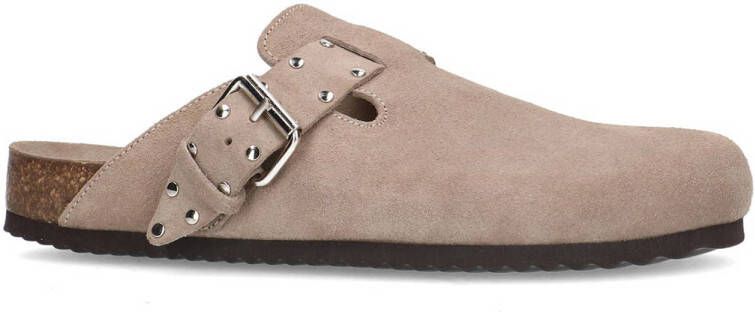 Sacha suède clogs met studs beige