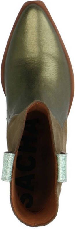 Sacha suède cowboyboots groen metallic