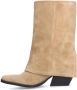 Sacha Dames Beige suède western enkellaarsjes met flap - Thumbnail 3