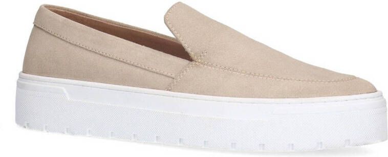 Sacha Heren Beige suède loafers met witte zool - Foto 1