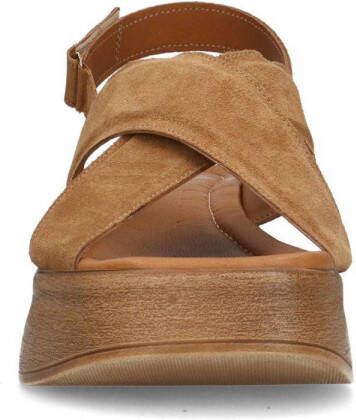 Sacha suède sandalen cognac