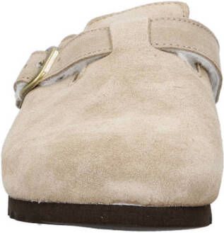 Scholl suède clogs beige