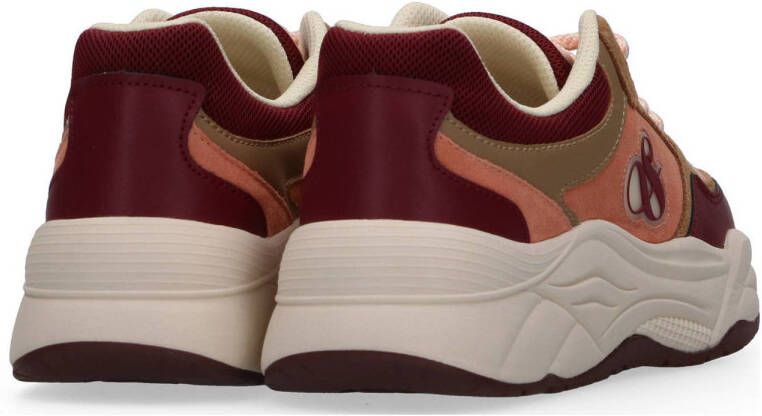 Scotch & Soda Celest chunky suède sneakers roze bordeaux