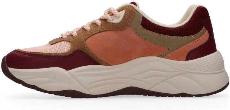 Scotch & Soda Celest chunky suède sneakers roze bordeaux