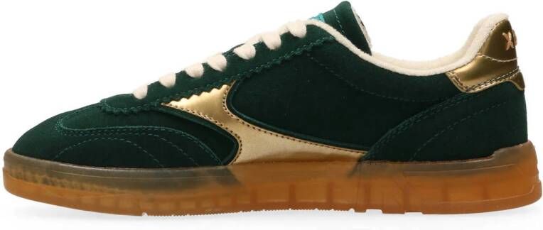 Scotch & Soda Nixie suède sneakers groen goud