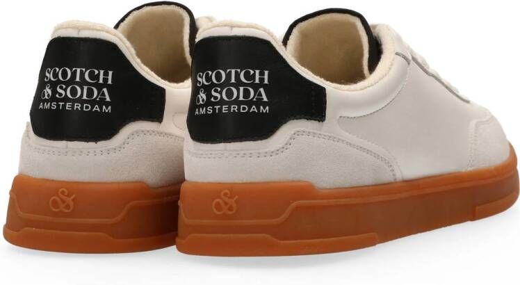 Scotch & Soda Slim leren sneakers wit