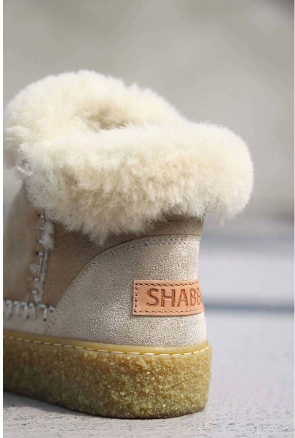 Shabbies Amsterdam Chewy moux enkel boots beige