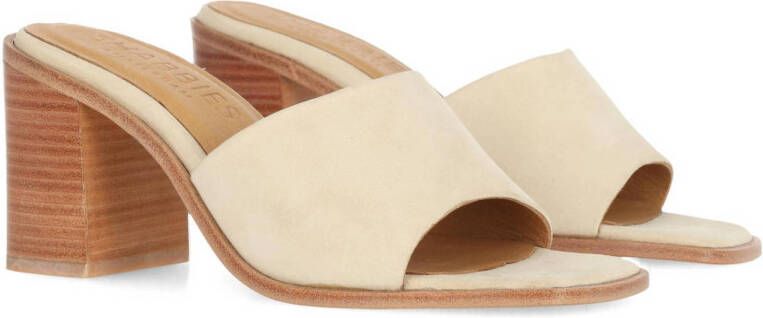 Shabbies Amsterdam nubuck muiltjes beige