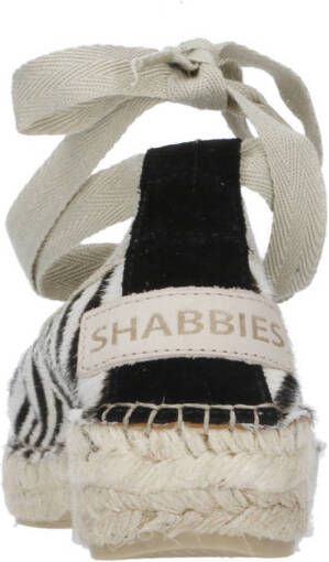 Shabbies Amsterdam Palma Kimono espadrilles zwart wit