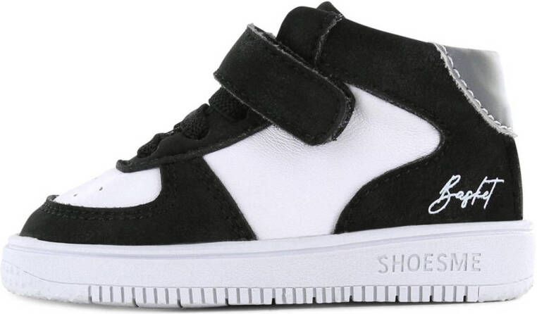 Shoesme Baby Babysneakers Jongens Black White Leer