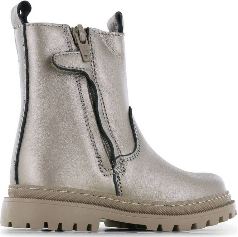 Shoesme leren chelsea boots champagne goud