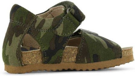 Shoesme leren sandalen met camouflage print groen