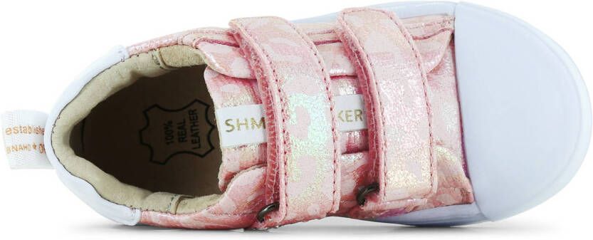 Shoesme leren sneakers roze metallic