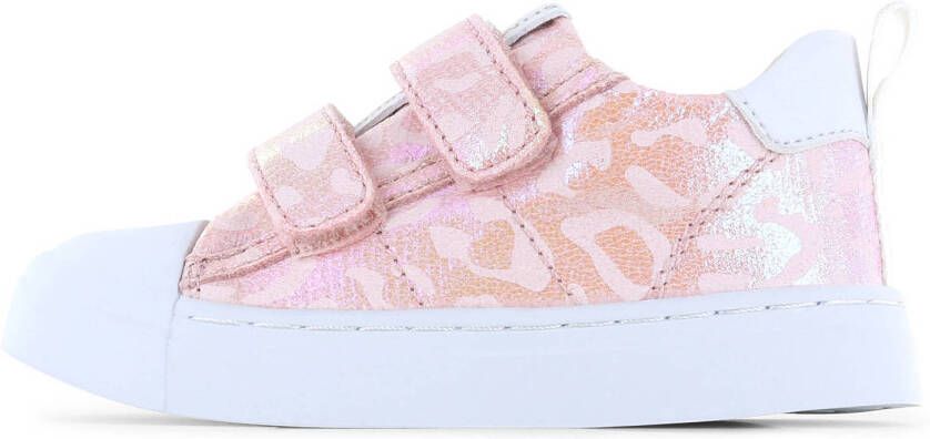 Shoesme leren sneakers roze metallic