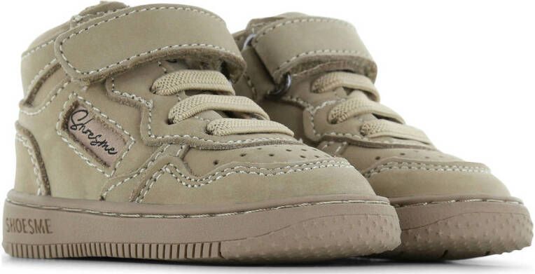 Shoesme leren sneakers taupe