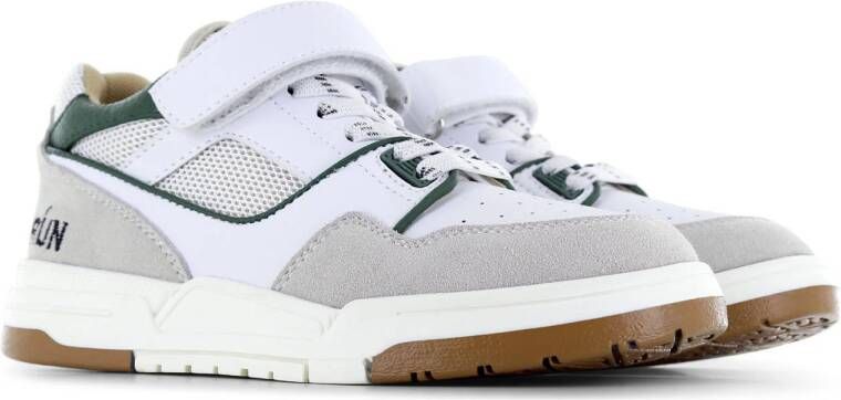 Shoesme leren sneakers wit groen