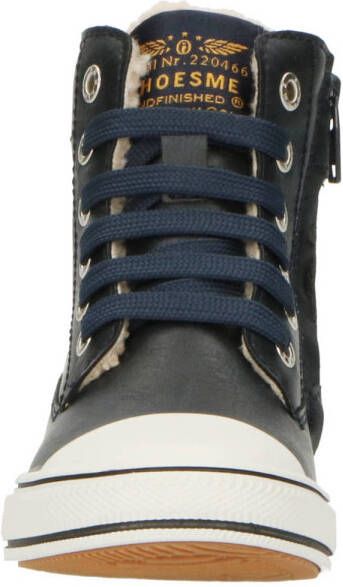 Shoesme ON22W211-E leren veterboots donkerblauw