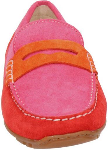 Sioux Carmona Velour suède mocassins roze rood