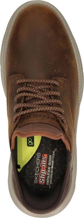 Skechers leren slip-in bruin