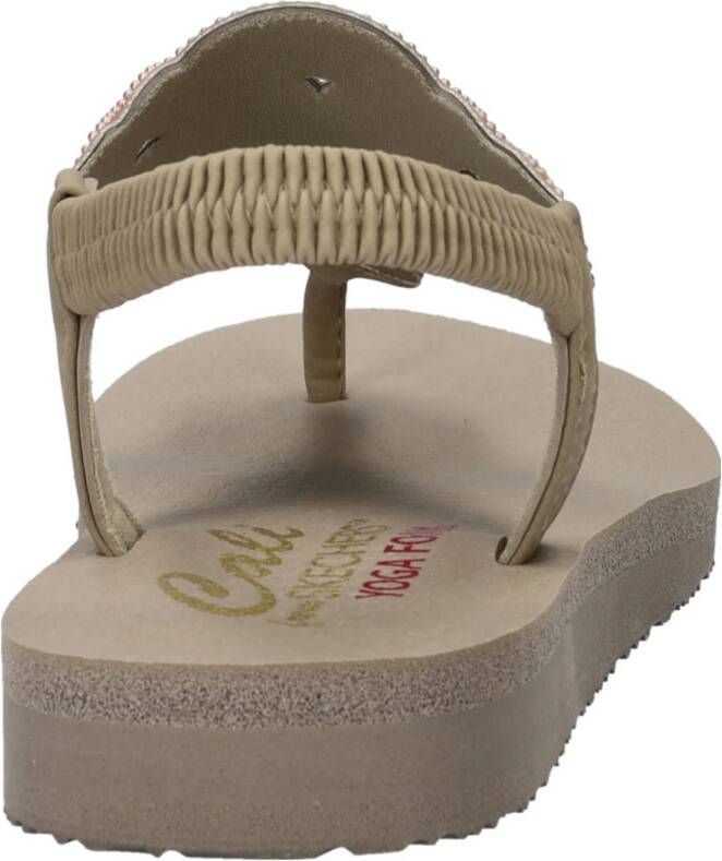 Skechers Meditation sandalen met strass taupe