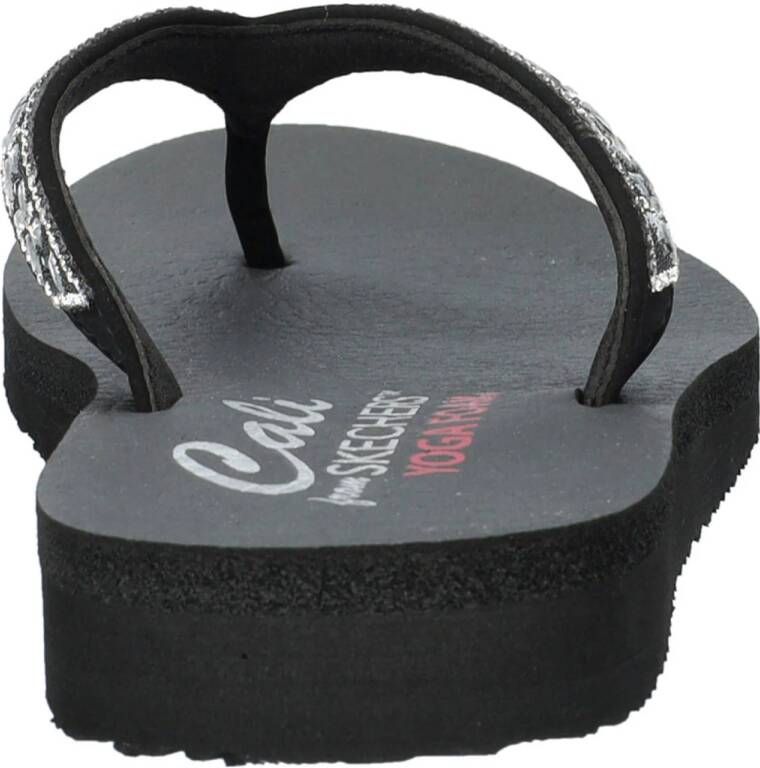 Skechers Meditation teenslippers zwart