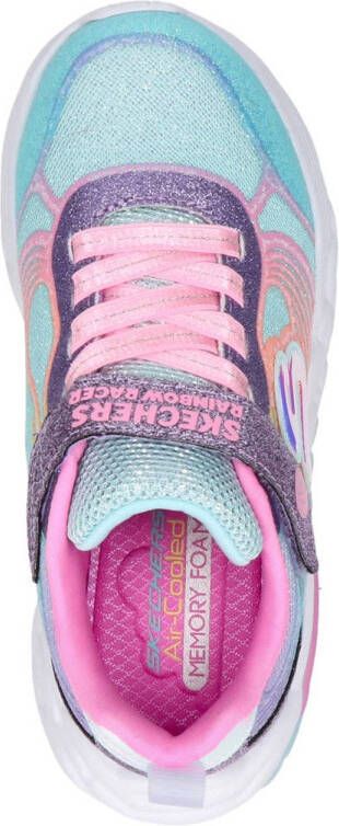 Skechers Rainbow Racer sneakers met glitters lichtblauw roze