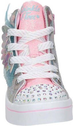 Skechers Twinkle Toes hoge sneakers met lichtjes zilver