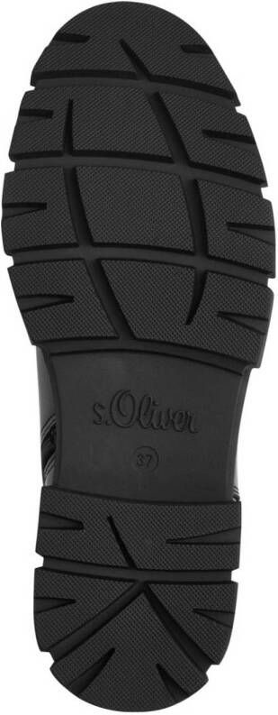 s.Oliver chunky lak enkelboots zwart