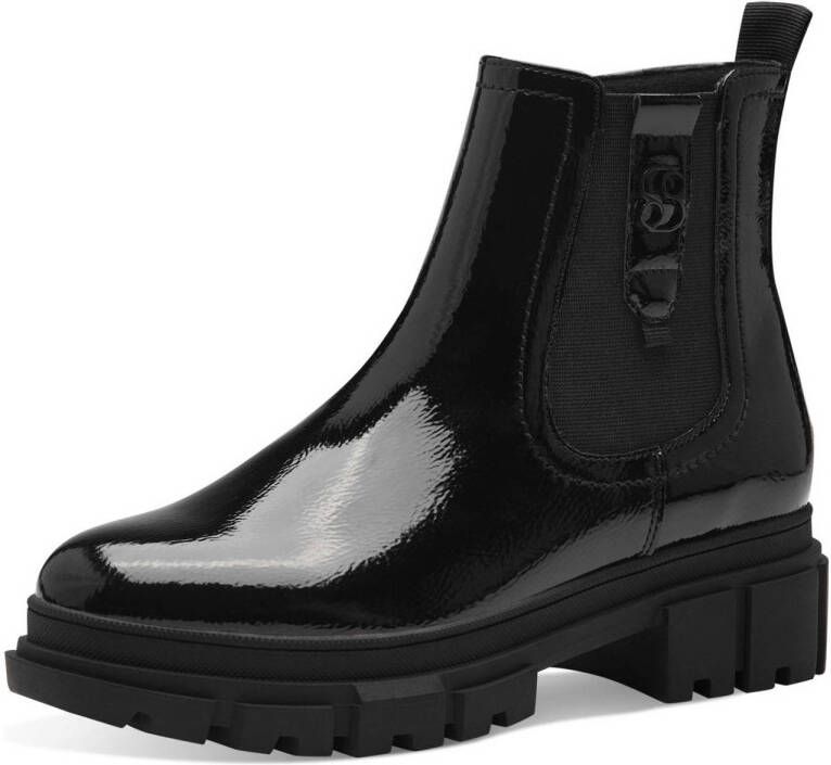 s.Oliver chunky lak enkelboots zwart