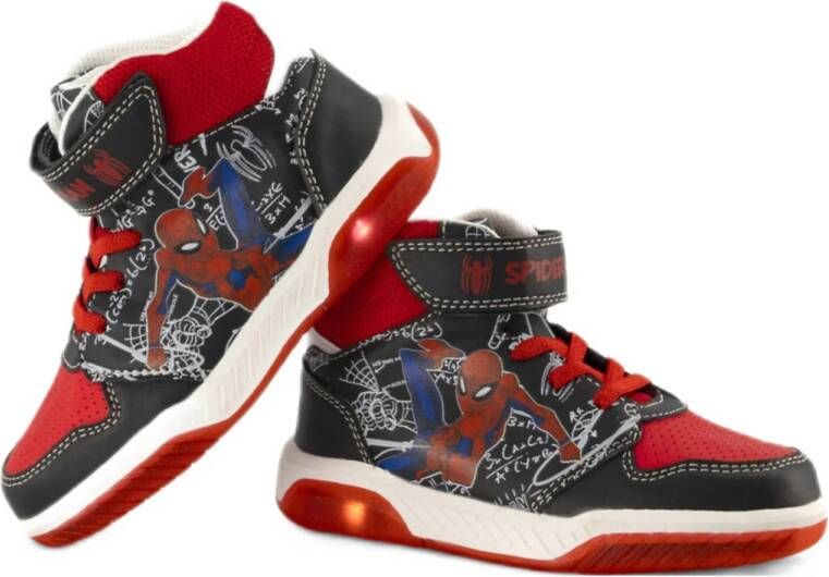 Spiderman sneakers rood zwart