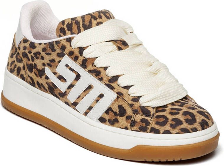 Steve Madden Alysha leren sneakers met panterprint beige