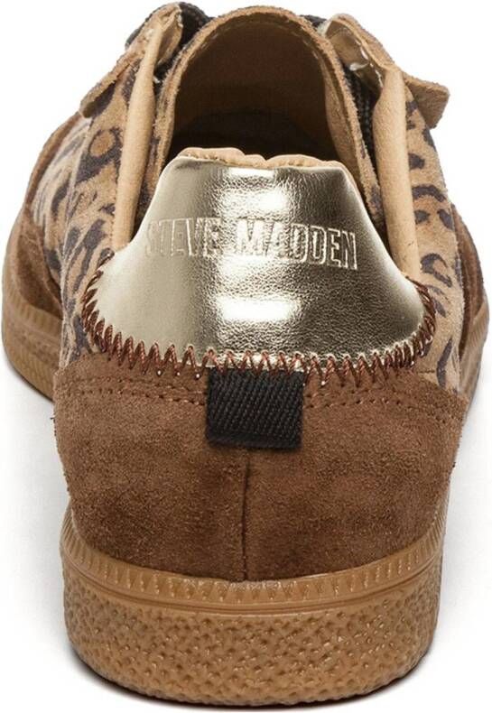 Steve Madden Emporia suède sneakers met panterprint beige bruin