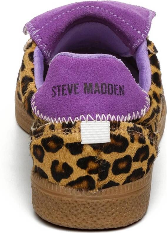 Steve Madden Ethora-L suède sneakers met panterprint beige lila