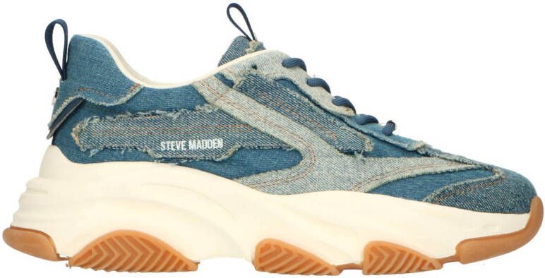 Steve Madden Possession Lage sneakers Leren Sneaker Dames Blauw