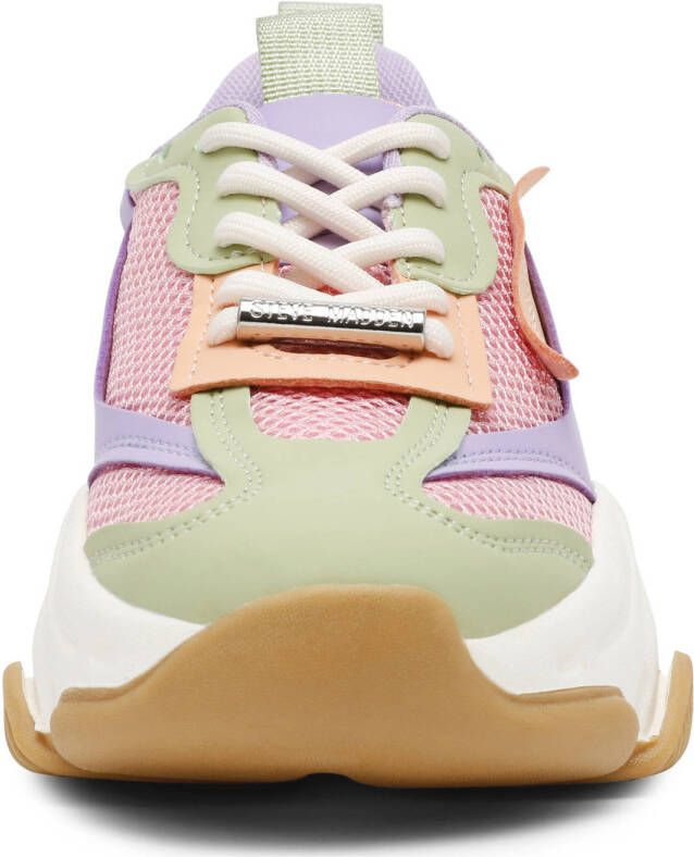 Steve Madden Possession-E chunky sneakers roze lila groen