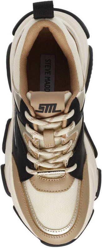 Steve Madden Progressive chunky leren sneakers kaki zwart